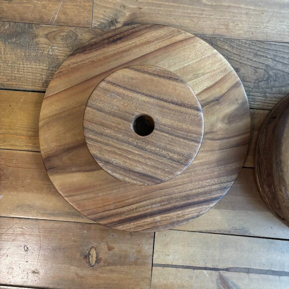 Vintage 1970's Hand Carved Rotating Cake Stand - Picture 5 of 7